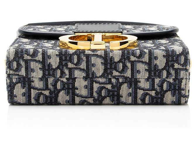 Borsa a tracolla Dior Oblique 30 Montaigne Box Blu - vista 4