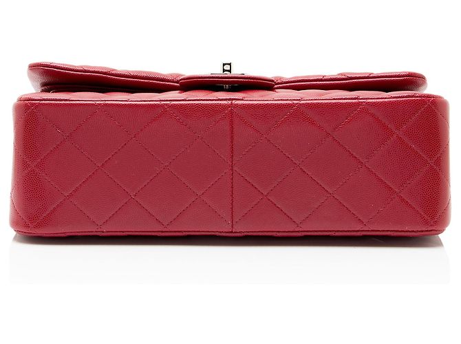 Gabrielle Borsa Chanel Classic Jumbo Double Flap in pelle Caviar Rosso - vista 4