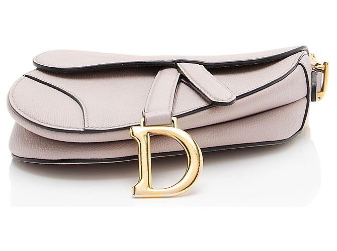 Mini borsa Saddle in pelle di vitello granulata Dior Rosa - vista 4