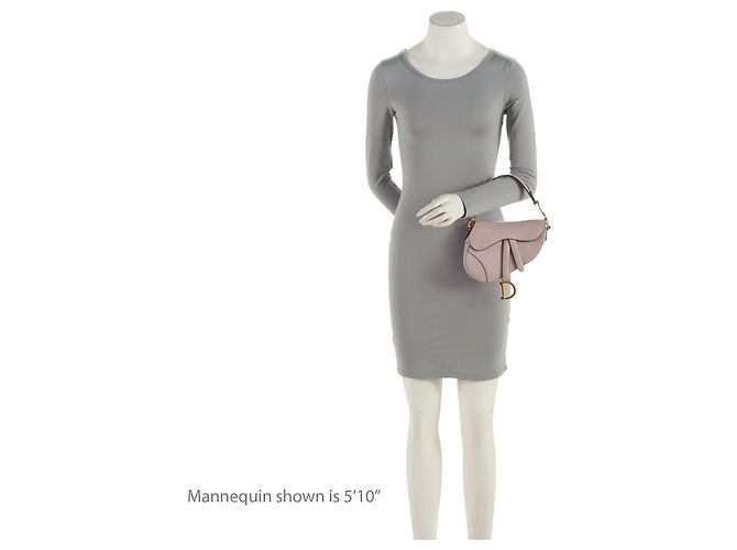 Mini borsa Saddle in pelle di vitello granulata Dior Rosa - vista 5