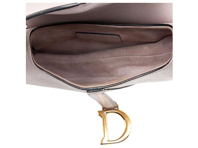 Mini borsa Saddle in pelle di vitello granulata Dior Rosa - vista 7
