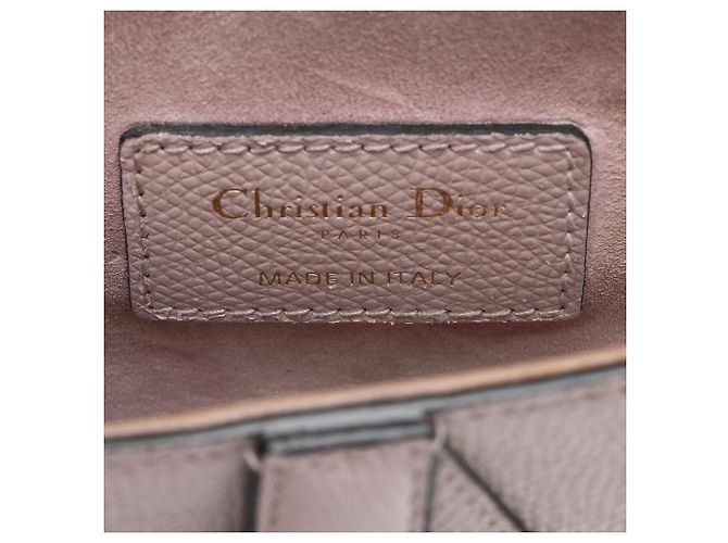 Mini borsa Saddle in pelle di vitello granulata Dior Rosa - vista 8