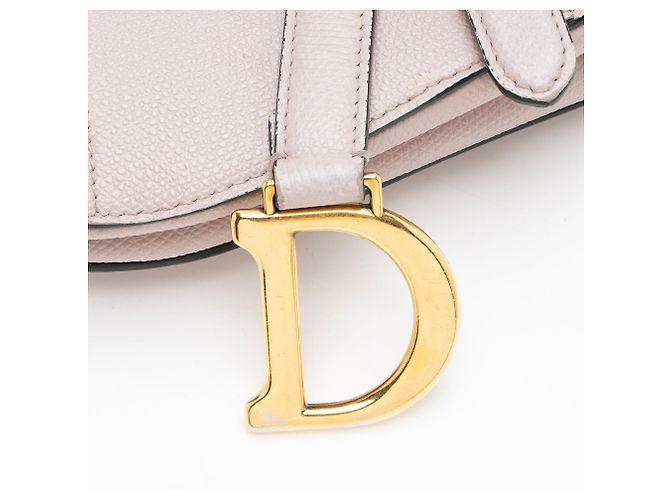 Mini borsa Saddle in pelle di vitello granulata Dior Rosa - vista 9