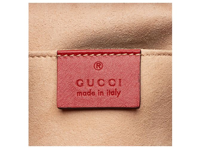 Gucci Matelasse Leather GG Marmont Mini Rucksack Rot - Ansicht 8
