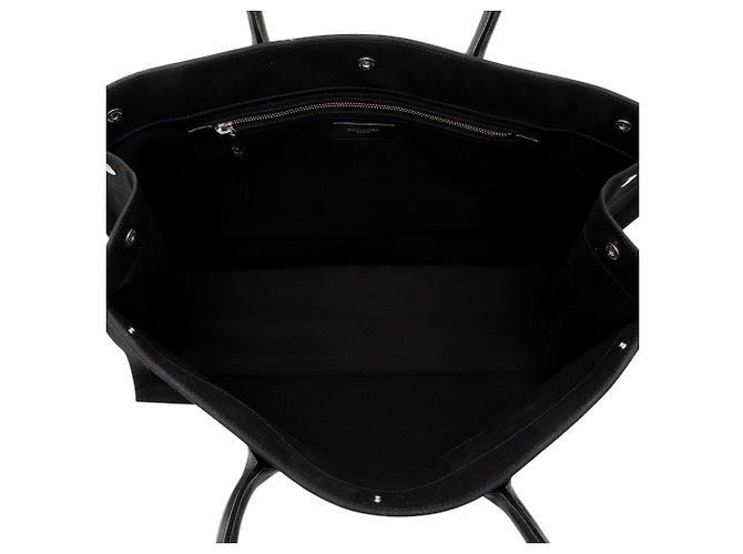 Bolso tote Rive Gauche grande de lona y piel de becerro Saint Laurent Negro - vista 7