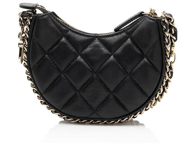 Gabrielle Mini Hobo Chanel in agnello con catena Nero - vista 3