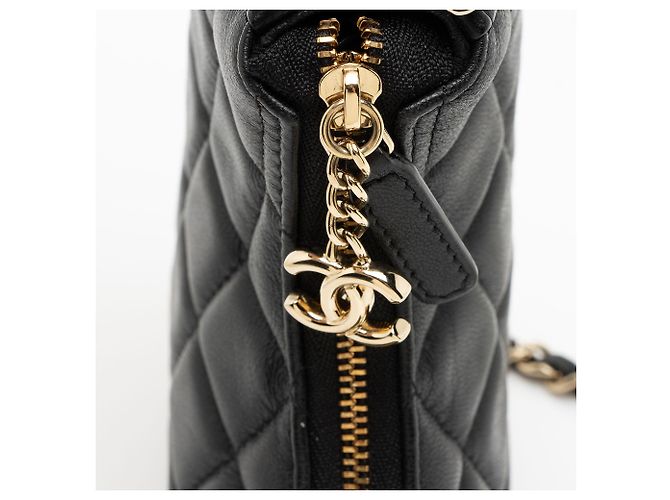 Gabrielle Mini Hobo Chanel in agnello con catena Nero - vista 9