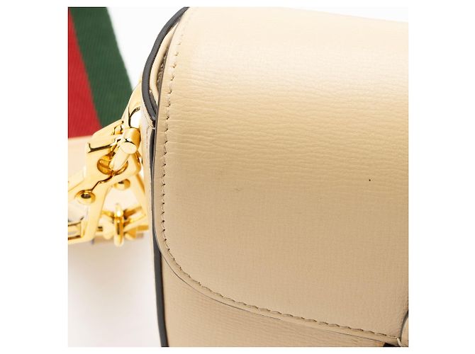Mini borsa a tracolla Gucci Leather Horsebit 1955 Marrone Beige - vista 10