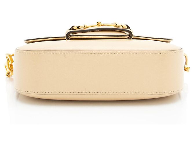 Mini borsa a tracolla Gucci Leather Horsebit 1955 Marrone Beige - vista 4
