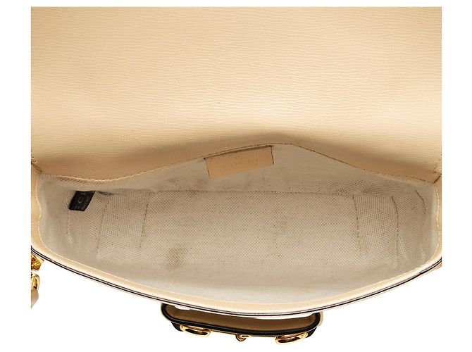 Mini borsa a tracolla Gucci Leather Horsebit 1955 Marrone Beige - vista 7