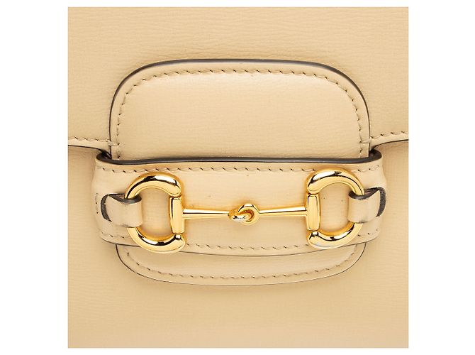 Mini borsa a tracolla Gucci Leather Horsebit 1955 Marrone Beige - vista 9