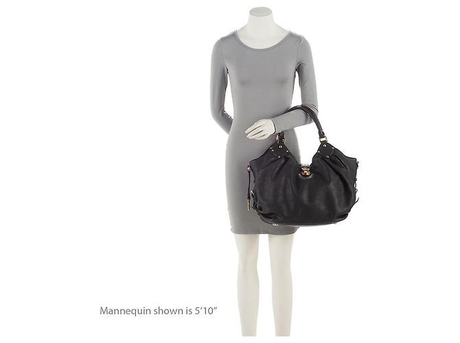 Louis Vuitton Mahina Leather L Hobo Nero - vista 5