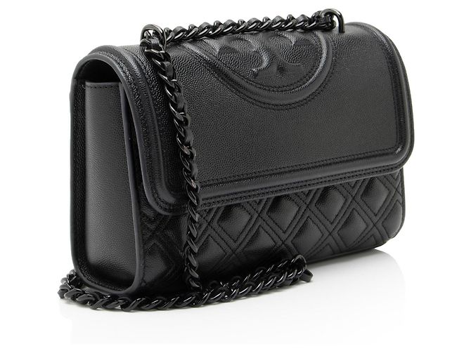 Piccola borsa a tracolla Fleming in pelle di Tory Burch Nero - vista 2