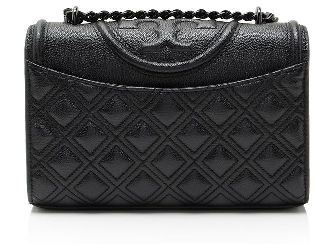Piccola borsa a tracolla Fleming in pelle di Tory Burch Nero - vista 3