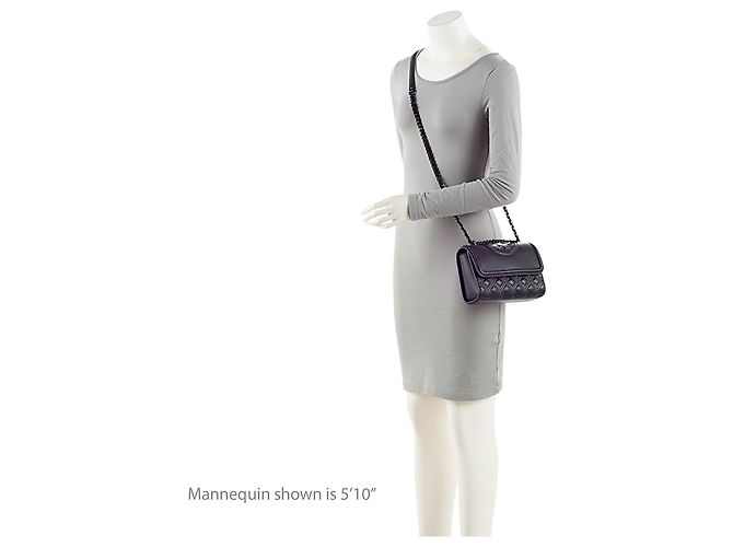 Piccola borsa a tracolla Fleming in pelle di Tory Burch Nero - vista 5