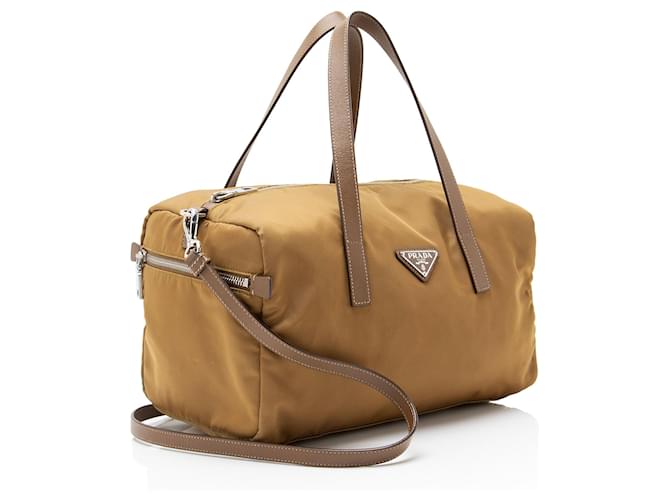 Prada Tessuto Nylon Small Duffle Marrone - vista 2
