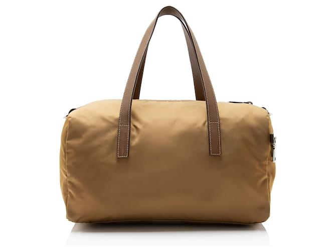 Prada Tessuto Nylon Small Duffle Marrone - vista 3
