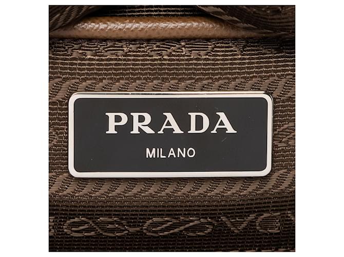Prada Tessuto Nylon Small Duffle Marrone - vista 7