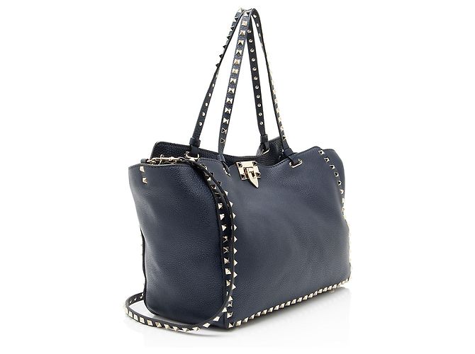 Valentino Garavani Bolso Tote Rockstud de cuero Valentino Medium Azul - vista 2
