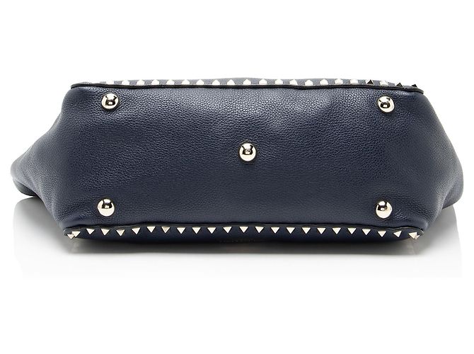 Valentino Garavani Bolso Tote Rockstud de cuero Valentino Medium Azul - vista 4