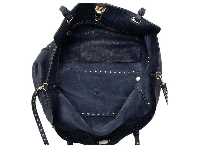 Valentino Garavani Bolso Tote Rockstud de cuero Valentino Medium Azul - vista 6