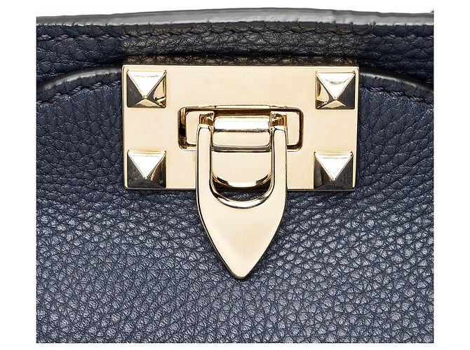 Valentino Garavani Bolso Tote Rockstud de cuero Valentino Medium Azul - vista 9