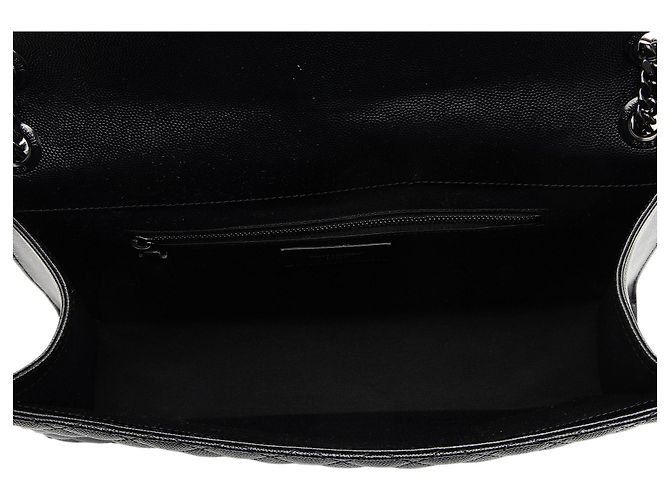 Borsa a Spalla Large Mixed Matelasse Grain de Poudre Monogram Saint Laurent Nero - vista 7