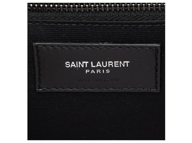 Borsa a Spalla Large Mixed Matelasse Grain de Poudre Monogram Saint Laurent Nero - vista 8