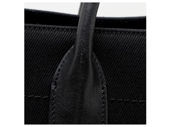 Saint Laurent Canvas Calfskin Rive Gauche Large Tote Schwarz - Ansicht 10