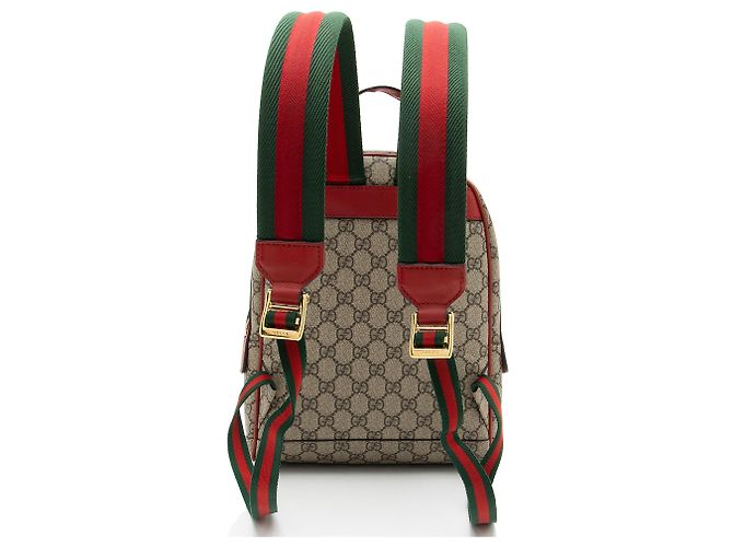 Piccolo zaino Gucci GG Supreme con ricami di cuori e rose - vista 3