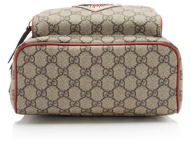 Piccolo zaino Gucci GG Supreme con ricami di cuori e rose - vista 4