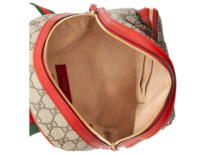 Piccolo zaino Gucci GG Supreme con ricami di cuori e rose - vista 7