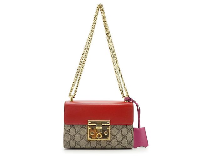 Sac à bandoulière en tissu Gucci Padlock Marron Beige - vue 2