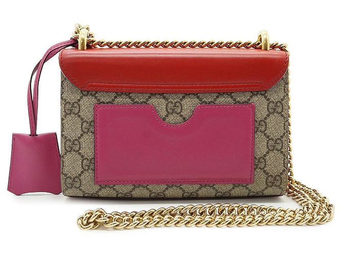 Sac à bandoulière en tissu Gucci Padlock Marron Beige - vue 3