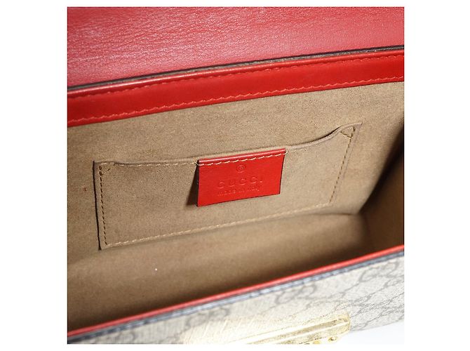 Sac à bandoulière en tissu Gucci Padlock Marron Beige - vue 6