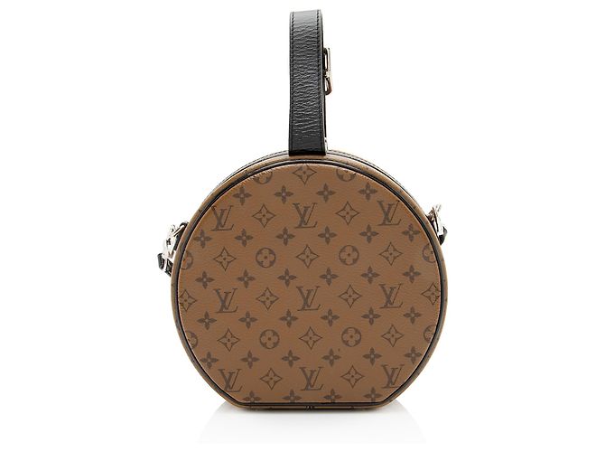 Borsa a Spalla Louis Vuitton Reverse Monogram Leopard Petite Boite Chapeau Nero - vista 3