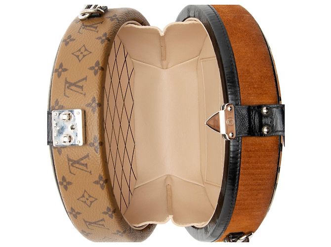 Borsa a Spalla Louis Vuitton Reverse Monogram Leopard Petite Boite Chapeau Nero - vista 7