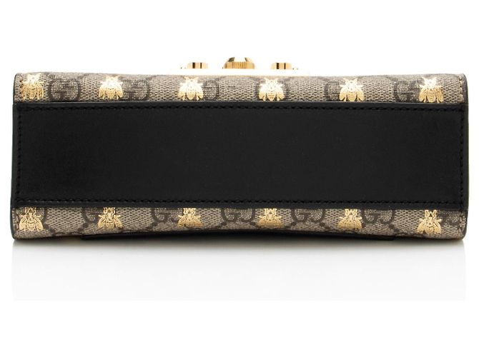 Piccola borsa a tracolla Gucci GG Supreme Bee Padlock Marrone Beige - vista 4