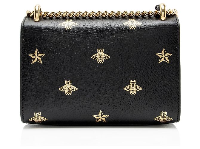 Padlock Gucci Mini-Schultertasche aus Leder mit Bienen- und Stern-Schloss Schwarz - Ansicht 3