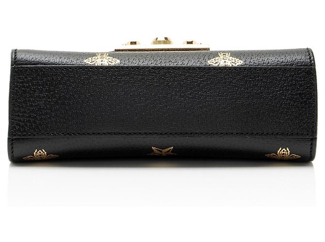 Padlock Gucci Mini-Schultertasche aus Leder mit Bienen- und Stern-Schloss Schwarz - Ansicht 4