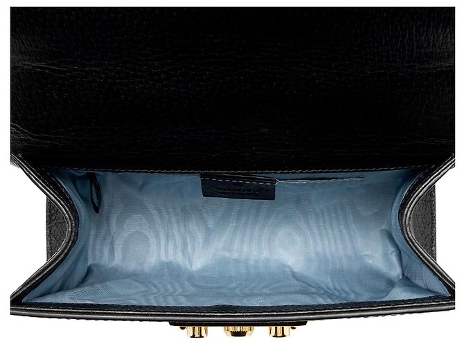 Padlock Gucci Mini-Schultertasche aus Leder mit Bienen- und Stern-Schloss Schwarz - Ansicht 7
