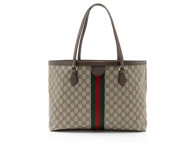 Tote Large Shopping Ophidia GG Supreme Gucci Marrone Beige - vista 3