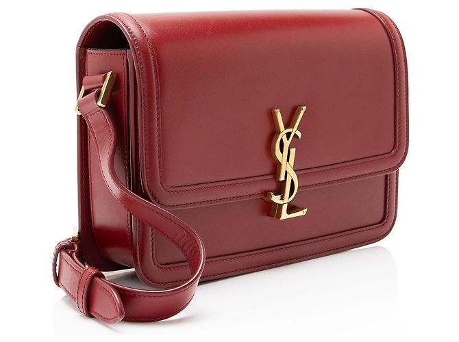 Bolso de hombro Saint Laurent Monogram Solferino Medium en piel de becerro Roja - vista 2
