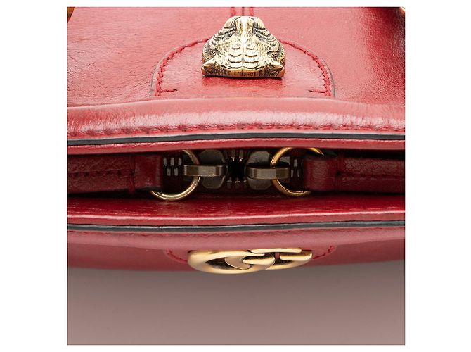 Piccola borsa a tracolla in pelle Gucci Re(Belle) Rosso - vista 10