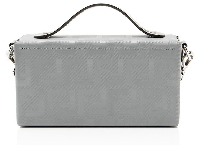 Borsa Fendi FF Shadow Vitello Soft Trunk Baguette Grigio - vista 3