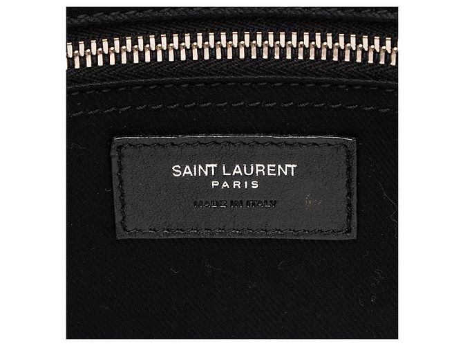 Saint Laurent Rive Gauche Großer Tote aus Kalbsleder Braun Beige - Ansicht 8