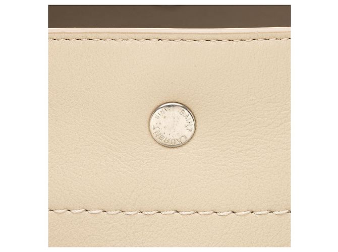 Saint Laurent Rive Gauche Großer Tote aus Kalbsleder Braun Beige - Ansicht 9