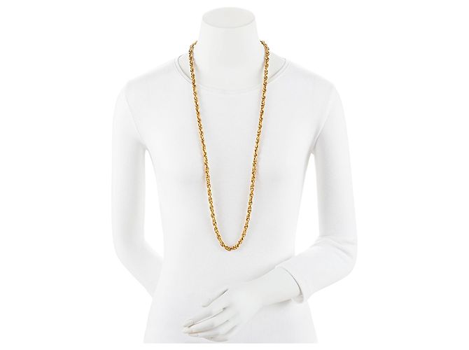 Gabrielle Collana a catena CC Vintage Chanel D'oro Metallico - vista 2