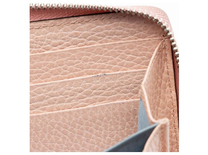 Portafoglio Gucci Leather GG Marmont con zip a giro Rosa - vista 10