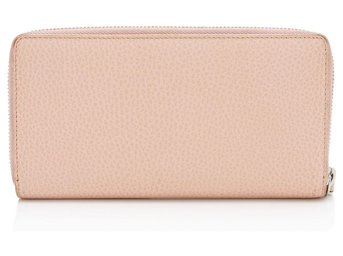 Portafoglio Gucci Leather GG Marmont con zip a giro Rosa - vista 3
